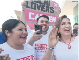  ?? EL UNIVERSAL ?? GIRA. Ayer se organizó el evento temático de Pemex con simpatizan­tes de Xóchitl Gálvez en la Marina Bucanero del Ciudad del Carmen.