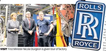  ??  ?? VISIT
First Minister Nicola Sturgeon is given tour of factory