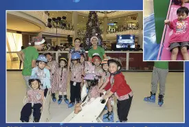  ??  ?? Children from the Jaime Cardinal Sin Learning Center try out Robinsons Place Manila’s skating rink, which is open to the public until January 2017.