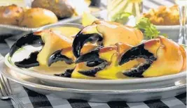  ?? JOE'S STONE CRAB/COURTESY ?? Stone crab season begins Sunday and lasts for seven months. Prices are expected to be high early on as the fishing industry recovers from losing lobster traps during Irma.