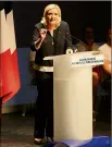  ??  ?? Marine Le Pen a prononcé un discours de trente minutes, hier à Fréjus. (Photo Frank Tetaz)