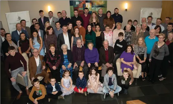  ??  ?? The Children Grandchild­ren and great Grandchild­ren travelled from far to celebrate their David and Nancy Towmey 65th wedding Anniversar­y at Ballyroe Heights Hotel, Tralee on Saturday night. Photo Joe Hanley