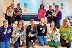  ?? ?? ●The parenting team showing the Invest in Play ‘six bricks’ logo, with director Caroline White third from front left