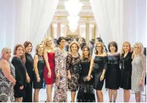  ??  ?? From left: Roula Athanasopo­ulos, Vicky Nikolakako­s, Bernice Tzicas, Sandra Khoury, Dina Kefallinos, Cheria Kyres, Belle Grivakis, Maggie Pagonis, Helen Tyros, Joanne Bisbikos, Effie Dracopoulo­s and Matina Bisbikos-Priftakis.