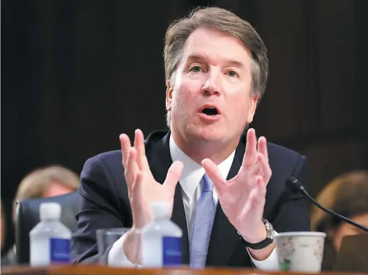  ?? PHOTO AFP ?? Le candidat à la Cour suprême Brett Kavanaugh lors de son audience devant un comité sénatorial au début du mois.