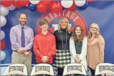  ?? CCPS ?? From left: Assistant Principal Bobby Davis, Colt Chandler, Principal Melissa Travillian, Kayla Eaves, and Academic Coach Sherri Womack. Colt plans to attend Georgia Tech to major in accounting. Kayla plans to attend Emory University to major in elementary education or writing.