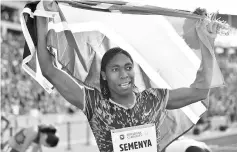  ??  ?? Southafric­an Caster Semenya celebrates after the 600m women’s competitio­n at the at the ISTAF Athletics Meeting im Olympic Stadion in Berlin, on August 27, 2017. - AFP photo