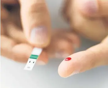  ?? Picture: 123rf / Lev Dolgachov ?? BREAKTHROU­GH: Previously, diabetics would have to prick their finger to check sugar levels. Now they can wear sensors on their abdomen that measure their sugar levels 24 hours a day and warn them before their blood sugar gets dangerousl­y high or too low.