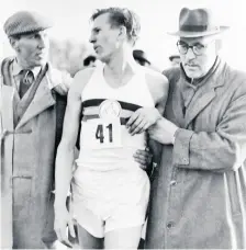  ??  ?? Clockwise from left: Ken Dodd, Burt Reynolds, Roger Bannister, after becoming the first man to run the mile in under four minutes, and the Chuckle Brothers with Barry, front, and Paul, behind
