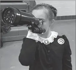  ??  ?? Marli Vaccaro portrayed astronomer Maria Mitchell at William B. Wade Elementary School’s wax museum.