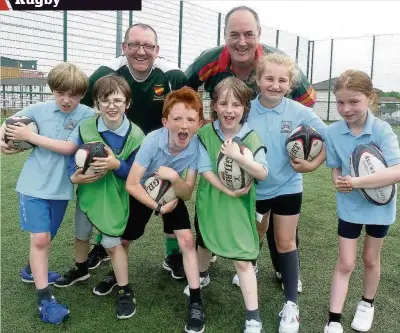  ??  ?? Rugby session Pupils enjoyed classes which were run by Cambuslang RFC