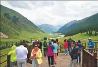  ?? PROVIDED TO CHINA DAILY ?? The natural landscape draws visitors to Ili in the Xinjiang Uygur autonomous region. Rail lines launched to connect Xinjiang to inland cities attract visitors from around the country.