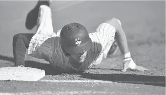  ?? KELLY SHEEHAN/AP ?? Uconn’s Casey Dana recovered quickly from an injury and hit a clutch inside-the-park homer for Uconn baseball last weekend. The Huskies face Creighton this weekend in a pivotal Big East series in Storrs.