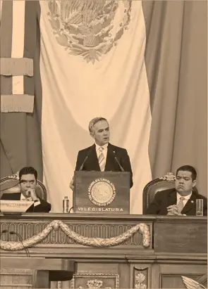  ?? Foto ee: zulleyka hoyo ?? Miguel Ángel Mancera Espinosa aseguró que la dificultad más grande a la que se ha enfrentado fue el plantón de la CNTE en la capital.