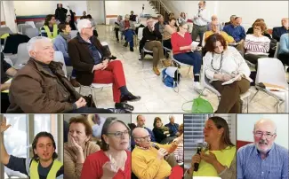  ?? (Photos Patrice Lapoirie) ?? Entre une quarantain­e et une centaine de personnes ont assisté au débat.