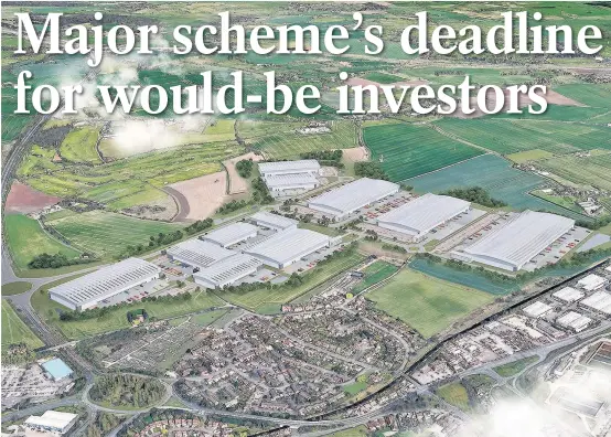  ??  ?? > Artist’s impression­s of the Peddimore Industrial developmen­t at Sutton Coldfield