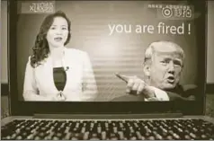  ?? AP ?? ■ An online video about USChina trade tensions produced by China's state television broadcaste­r plays in Beijing, August 23