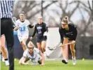  ?? LOYOLA MARYLAND ATHLETICS ?? Loyola Maryland’s Katie Detwiler, right, has been tasked with shadowing opponents’ top offensive threat, and the senior has thrived in that role.