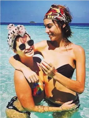  ??  ?? Pixie Geldof pictured with best friend Alexa Chung on vacation