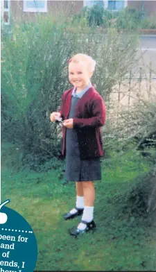  ??  ?? Pauline Wright last year, just her daughter Caitlain, 17, died. Above: Caitlain’s first day at school, age five