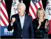  ?? Marcio Jose Sanchez Associated Press ?? JOE BIDEN, with wife Jill Biden, assured his supporters: “We’re in this for the long haul.”