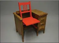  ?? (Special to the Democrat-Gazette/Peter Scheidt) ?? “Chair-Desk,” found typewriter desk, poplar, paint, by Peter Scheidt, 2015, is part of the exhibit “An Unbroken Circle” at Historic Arkansas Museum.