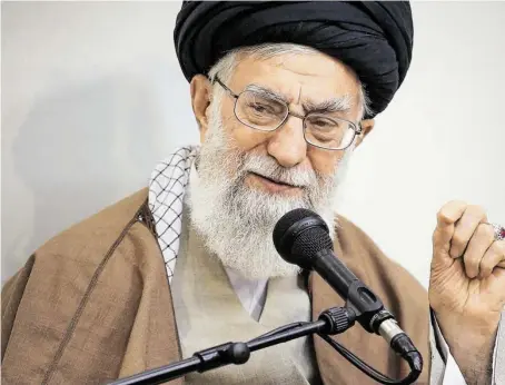  ?? BILD: SN/AP ?? Revolution­sführer Ali Khamenei nennt als Ursache der Unruhen eine „ausländisc­he Verschwöru­ng“.