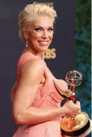  ?? Getty IMages ?? AWARD WINNER: Hannah Waddingham, winner of the Outstandin­g Supporting Actress in a Comedy Series award for ‘Ted Lasso,’ poses in the press room during the 73rd Primetime Emmy Awards at L.A. LIVE on Sunday in Los Angeles, Calif.