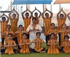  ??  ?? CATCH THEM YOUNG: A trained dancer, Dubai-based Indian expat Rashmi Rani Raj, mentors girls aged five to 17 years to perform the Odissi dance.