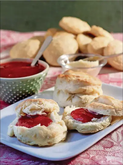  ?? PHOTOS BY HILLARY LEVIN/ST. LOUIS POST-DISPATCH/TNS ?? Homemade biscuits, strawberry jam and butter.