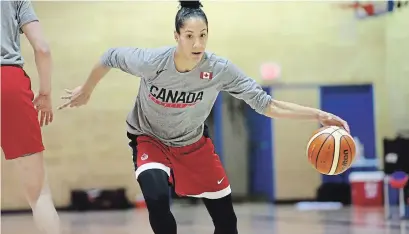  ?? VINCE TALOTTA GETTY IMAGES FILE PHOTO ?? Miranda Ayim, of the national women’s basketball team, will be one of two flag-bearers for Canada at the opening ceremony of the Tokyo Olympics on Friday along with men’s rugby player Nathan Hirayama.