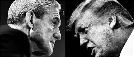  ?? SAUL LOEB/GETTY-AFP ?? Lawyers for President Donald Trump, right, argue that he has the power to fire any official, which would include special counsel Robert Mueller, left.