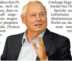  ?? FOTO: B&B ?? Oskar Lafontaine hat noch nicht entschiede­n, ob er 2017 wieder für den Landtag kandidiere­n wird.