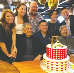  ?? CATHERINE IKEDA-BLAZYS / HANDOUT / THE CANADIAN PRESS ?? Catherine Ikeda-blazys, left, is part of the so-called sandwich generation, a cohort of middle-aged adults caring for both children and aging parents. This photo, from
April 2019, was taken on her father’s 88th birthday.