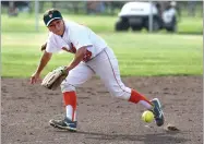  ?? RECORDER PHOTO BY CHIEKO HARA ?? Portervill­e High School's second baseman Uniese Carillo reacts to a ground ball Wednesday during a game against Mission Oak High School.