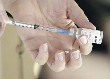  ?? CHUCK STOODY/ THE CANADIAN PRESS FILES ?? A vaccinatio­n rate of 95 per cent is necessary for community immunity to measles to work, says Fraser Health spokeswoma­n Tasleem Juma. In the East Fraser region, vaccinatio­n rates are about 60 to 70 per cent.