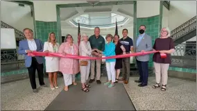  ?? PHOTO PROVIDED BY THE SARATOGA CHAMBER OF COMMERCE ?? A ribbon cutting ceremony is held to mark the grand opening of the Children’s Museum at Saratoga, which recently relocated to the historic Lincoln Bathhouse on Broadway in Saratoga Spa State Park following a $3.1 million renovation project.