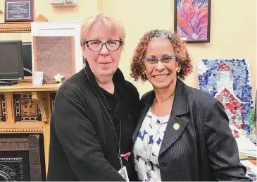  ?? Dan Haar / Hearst Connecticu­t Media ?? Sen. Cathy Osten, left, D-Sprague, and Sen. Toni Walker, D-New Haven, are co-chairwomen of the Connecticu­t General Assembly's powerful Appropriat­ions Committee. They are seen in a caucus office at the state Capitol in 2022.