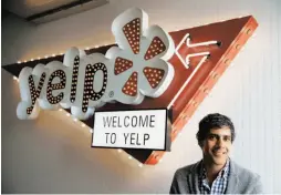  ?? Eric Risberg / Associated Press 2014 ?? Yelp CEO Jeremy Stoppelman says the firm is working to boost revenue. Its stock price fell more than 22 percent on disappoint­ing results.