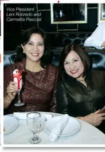  ??  ?? At her inaugurati­on, Vice-president Robredo served a selection of sweets, including sesame dumplings with Choc-Nut