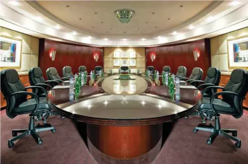  ??  ?? Above: Boardroom of Beach Rotana Hotel Abu Dhabi