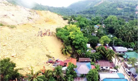  ?? FILE PHOTO ?? The area hit by the massive landslide in Naga City.