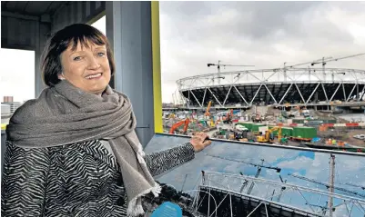  ??  ?? Tessa Jowell standing in front of the Olympic Park in Stratford in 2009: she remained on the Olympics organising committee under the Coalition