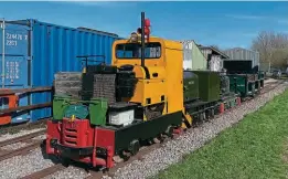  ?? ?? Motor Rail No. 40S310, Hibberd No. 1830 Bootby and Lister 6299 are seen triplehead­ing with the Westonzoyl­and Light Railway’s passenger coach.