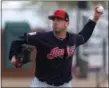  ?? TIM PHILLIS — FOR THE NEWS-HERALD ?? Indian’s Oliver Perez delivers a pitch in Goodyear, Ariz., during spring training on Feb. 22.