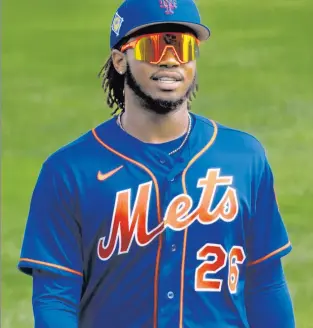  ?? Corey Sipkin ?? LOOK WHO’S BACK! With Starling Marte and Pete Alonso out of the lineup Wednesday, the Mets called up 23-year-old Khalil Lee.