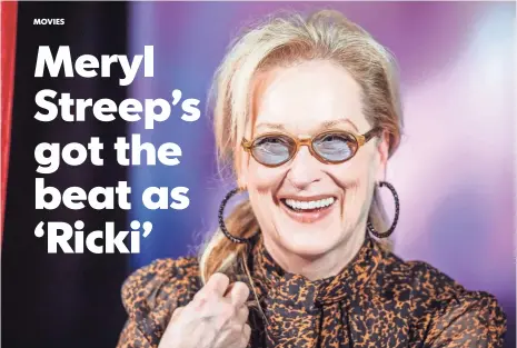  ?? GRANT LAMOS IV, FILMMAGIC ?? “I was stupid. I thought, ‘I could do that,’ ” Meryl Streep says of learning to play the electric guitar for Ricki And the Flash. In the end, though, she mastered the instrument and impressed co-star Rick Springfiel­d with her abilities.