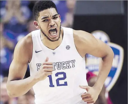  ?? Steve Helber
Associated Press ?? KARL- ANTHONY TOWNS DIDN’T
put up huge statistics during his one season at Kentucky, but he’s the consensus No. 1 pick.