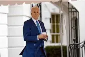  ?? Yuri Gripas/tns ?? U.S. President Joe Biden departs from the White House for his routine annual physical on Wednesday.