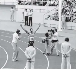  ??  ?? Hasely Crawford at the 1976 Montreal Olympics.